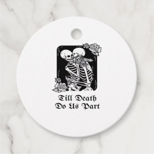 Gothic Valentines Day Till Death Do Us Part Skelet Favor Tags