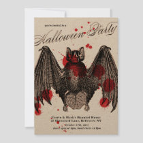 Gothic Vampire Bat Halloween Party Invitation