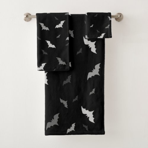 🦇 Gothic Vampire Bats Bath Towel Set