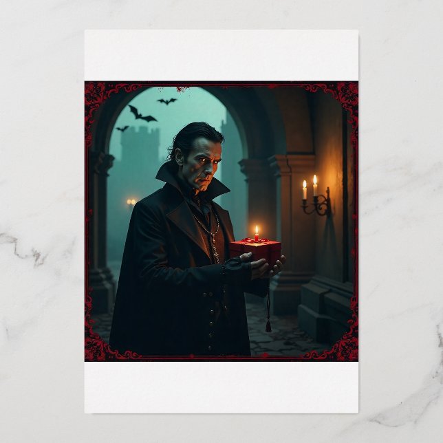 Gothic Vampire Birthday Invitation Foil Invitation (Front)