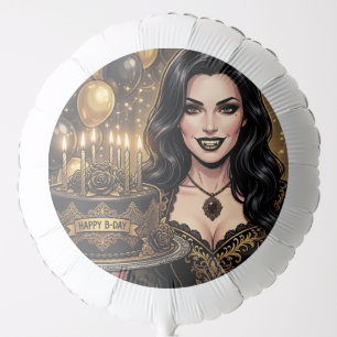 Gothic Vampire Birthday Party Black and Gold Balloon