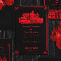 Gothic Vampire Castle Border Black Red Wedding