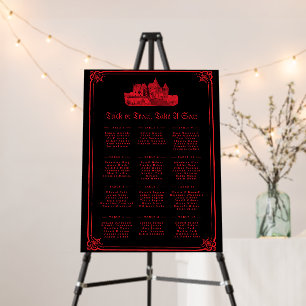 Gothic Vampire Castle Wedding Seating Chart Foam Board