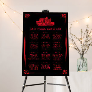 Gothic Vampire Castle Wedding Seating Chart Foam Board