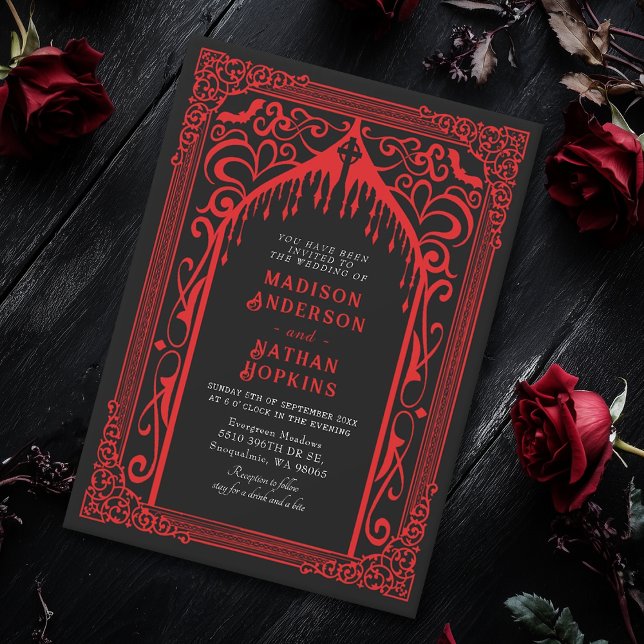 Gothic Vampire Cathedral Wedding  Invitation (Creator Uploaded)