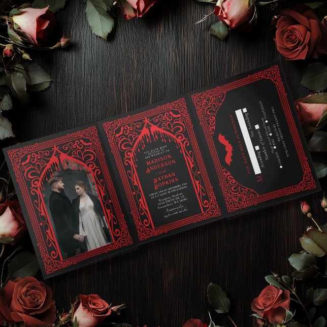 Gothic Vampire Cathedral Wedding Invitation (Creator Uploaded)