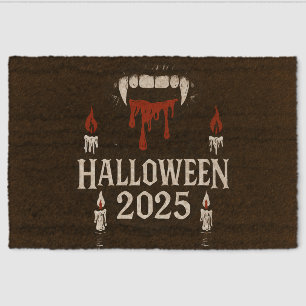 Gothic Vampire Halloween Fiber Doormat