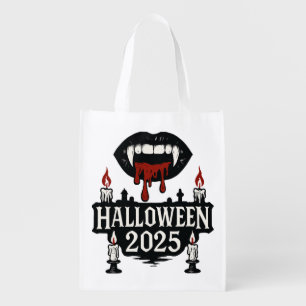 Gothic Vampire Halloween Grocery Bag
