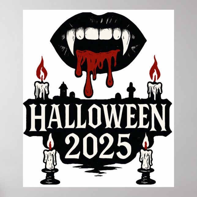 Gothic Vampire Halloween Poster (Front)
