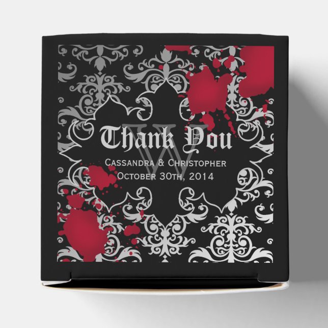 Gothic vampire Halloween wedding favor thank you Boxes (Top)