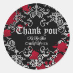 Gothic vampire Halloween wedding thank you Classic Round Sticker