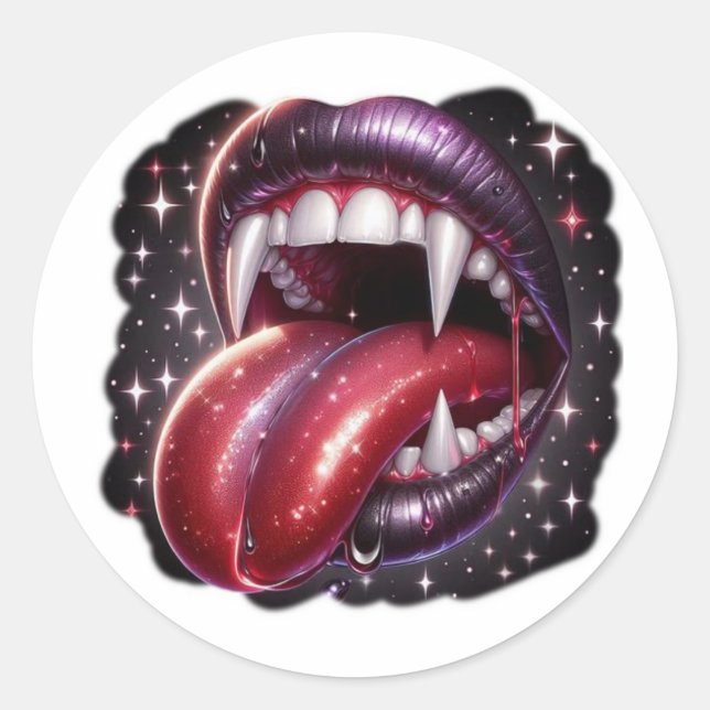 Gothic Vampire Lips Dark Fantasy Sticker (Front)