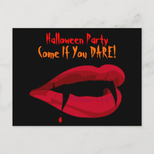 Gothic Vampire Lips Halloween Party Invitation
