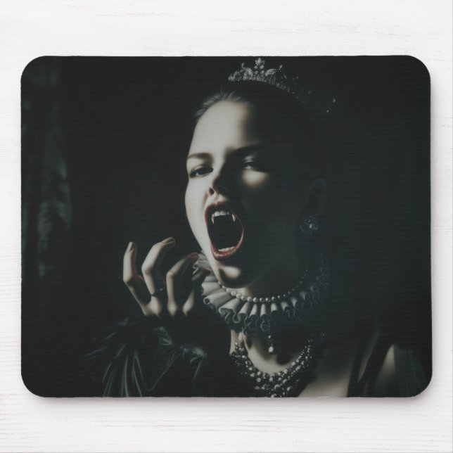 Gothic Vampire Queen Mouse Pad – Dark Fantasy Desk (Front)