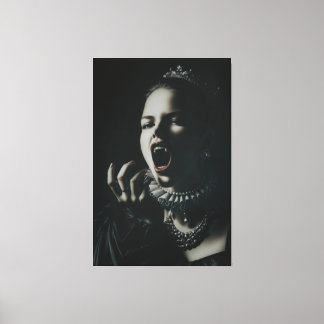 Gothic Vampire Queen Stretched Canvas – Dark Fanta Print