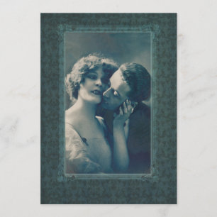 Gothic Vampire Romance Dracula and Lover Victorian Invitation