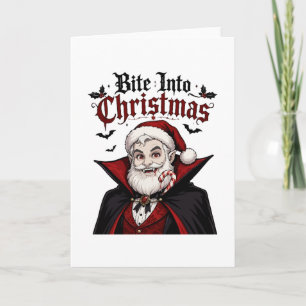 Gothic Vampire Santa Christmas Design Card