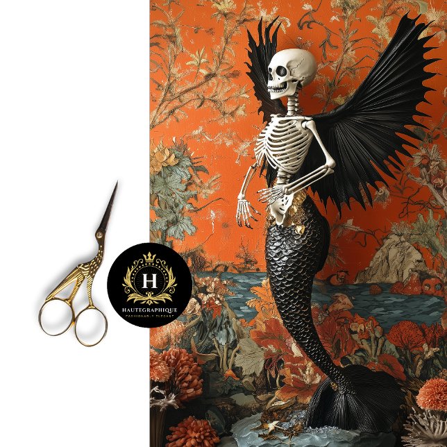 Gothic Vampire Skeleton Mermaid Skull Decoupage  Tissue Paper (Creator Uploaded)