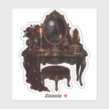 Gothic Vanity Table Vinyl Die Cut Sticker