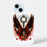 Gothic Velvet Bow Key with Wings &amp; Moon iPhone 15 Case