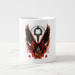 Gothic Velvet Bow Key with Wings &amp; Moon Giant Coffee Mug