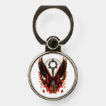 Gothic Velvet Bow Key with Wings &amp; Moon Phone Ring Stand