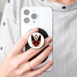 Gothic Velvet Bow Key with Wings & Moon PopSocket