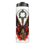 Gothic Velvet Bow Key with Wings &amp; Moon Thermal Tumbler
