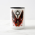 Gothic Velvet Bow Key with Wings &amp; Moon Two-Tone Coffee Mug