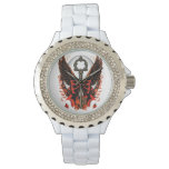 Gothic Velvet Bow Key with Wings &amp; Moon Watch