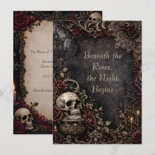 Gothic Velvet Skull Invitation