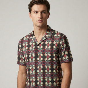 Gothic Venetian Masquerade Carnival Mask Pattern Fabric