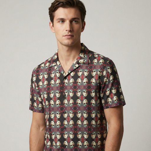 Gothic Venetian Masquerade Carnival Mask Pattern Fabric