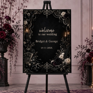 Gothic Victorian Baroque Rose Pearl Wedding Foam Board