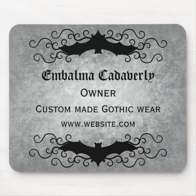 Gothic Victorian bat with swirls desk decor Mouse Pad (Front)
