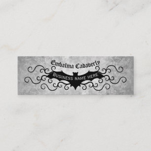 Gothic Victorian bat with swirls elegant cute Mini Business Card