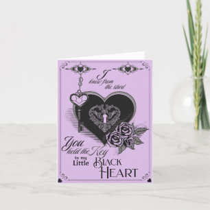 Gothic Victorian Black Heart Valentine Card