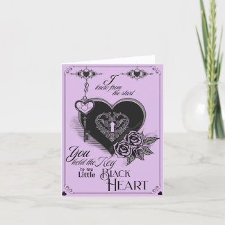 Gothic Victorian Black Heart Valentine Card