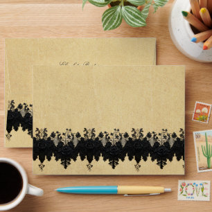 Gothic Victorian Black Lace Envelope
