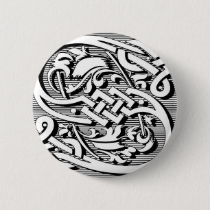Gothic victorian celtic renaissance monogram S Pinback Button