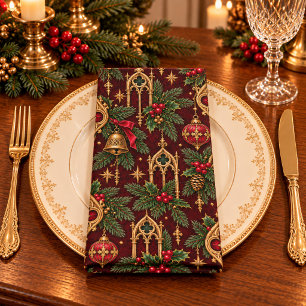Gothic Victorian Christmas Cloth Napkin