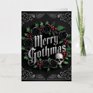 Gothic Victorian Christmas Design - Dark Elegance Foil Holiday Card