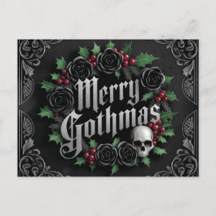 Gothic Victorian Christmas Design - Dark Elegance Holiday Postcard