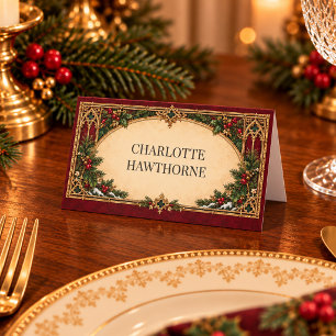 Gothic Victorian Christmas Dinner Place Card