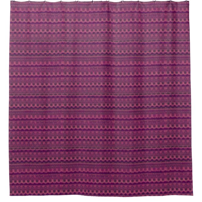 Gothic Victorian Damask Wallpaper Shades of Red Shower Curtain (Front)