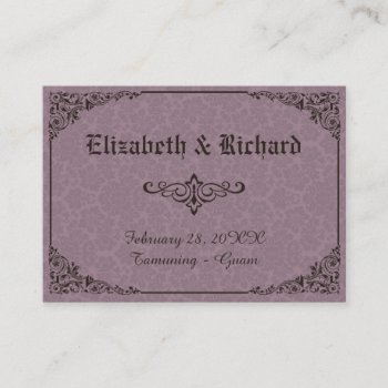 Gothic Victorian Damask Wedding Place Cards by RenImasa at Zazzle
