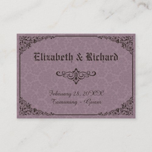 Gothic Victorian Damask Wedding Place Cards