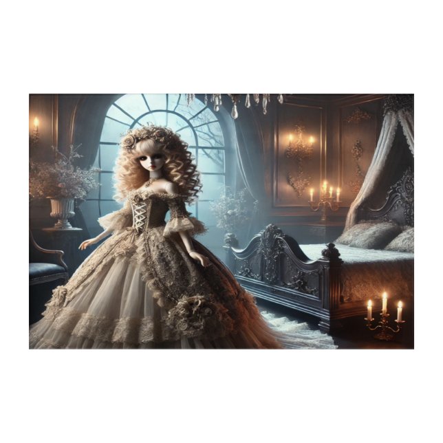 Gothic Victorian Doll – Dark Elegance Acrylic Print (Front)