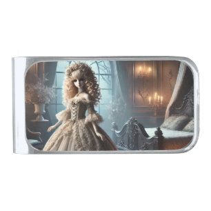 Gothic Victorian Doll – Dark Elegance Silver Finish Money Clip