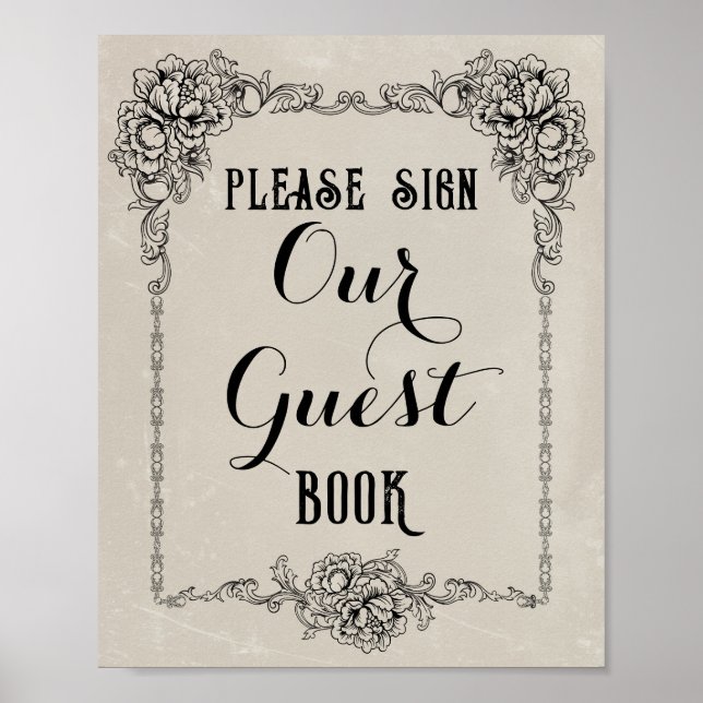 Gothic Victorian Editable Party Event Sign  (Front)